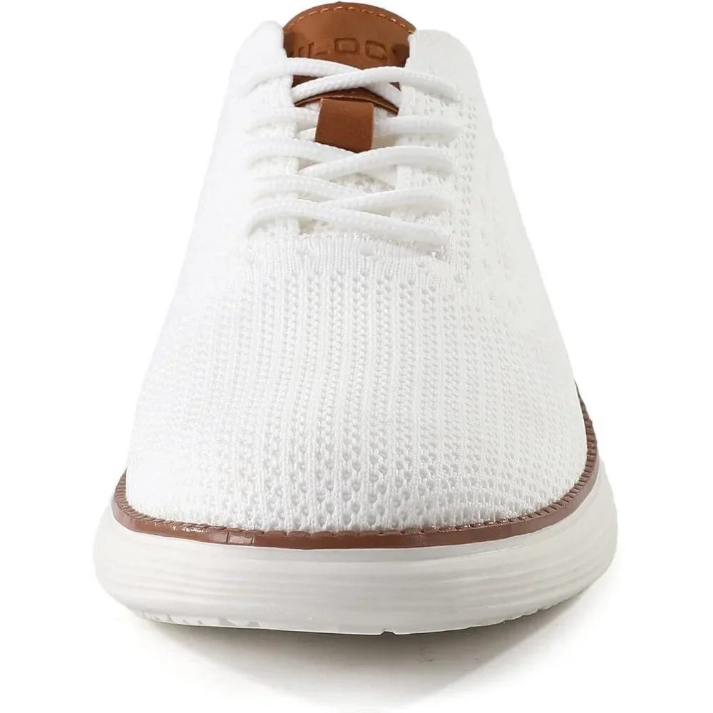 Men White Casual Sneakers Mesh Breathable Walking Tennis Lace up Shoes